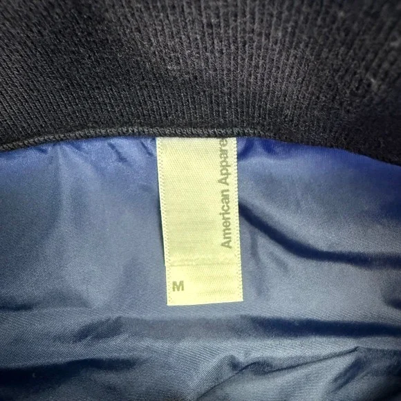 American Apparel Jacket Mens Medium Blue Windbreaker Full Zip Nylon USA LA Made - Picture 3 of 9